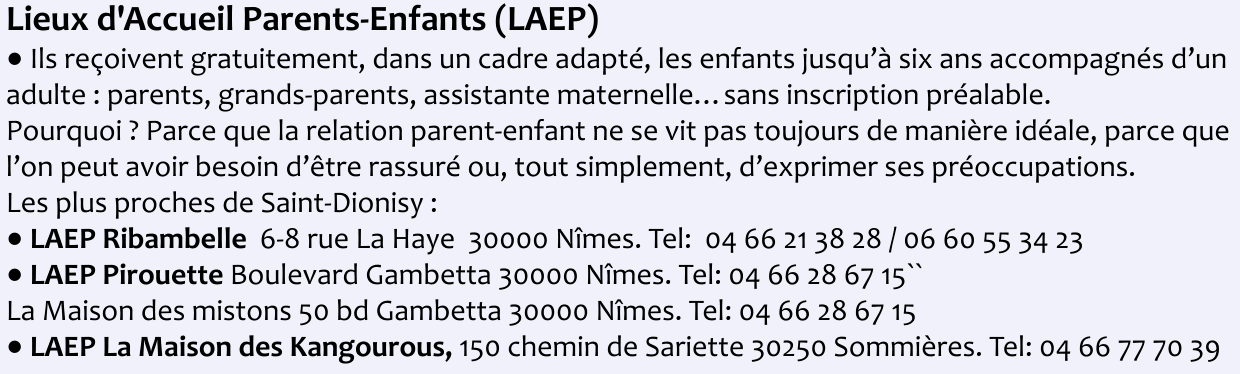 Lieux d'Accueil Parents-Enfants (LAEP)