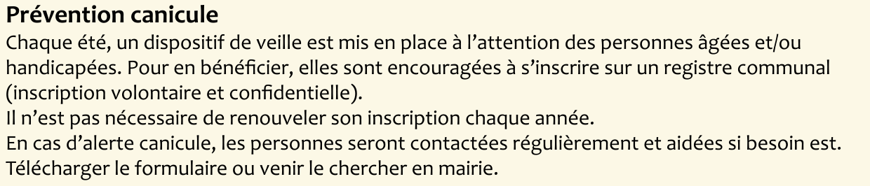 Prévention canicule